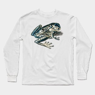 Vintage black-spotted casque-headed tree frog Long Sleeve T-Shirt